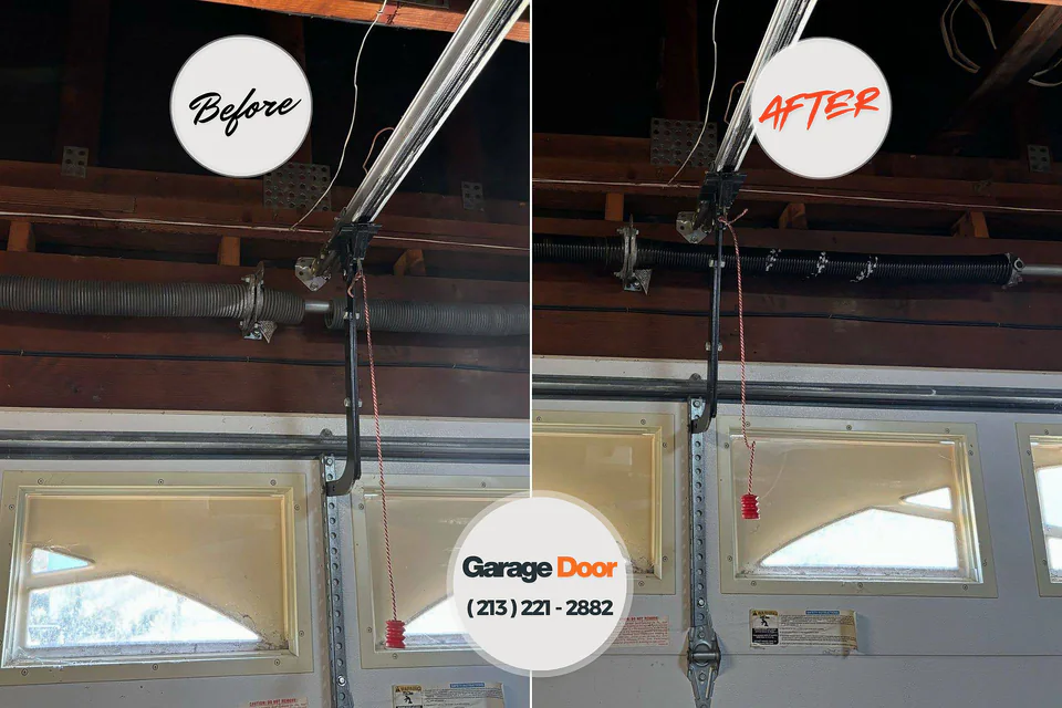 Before and after: garage door repair Lexington, MS
